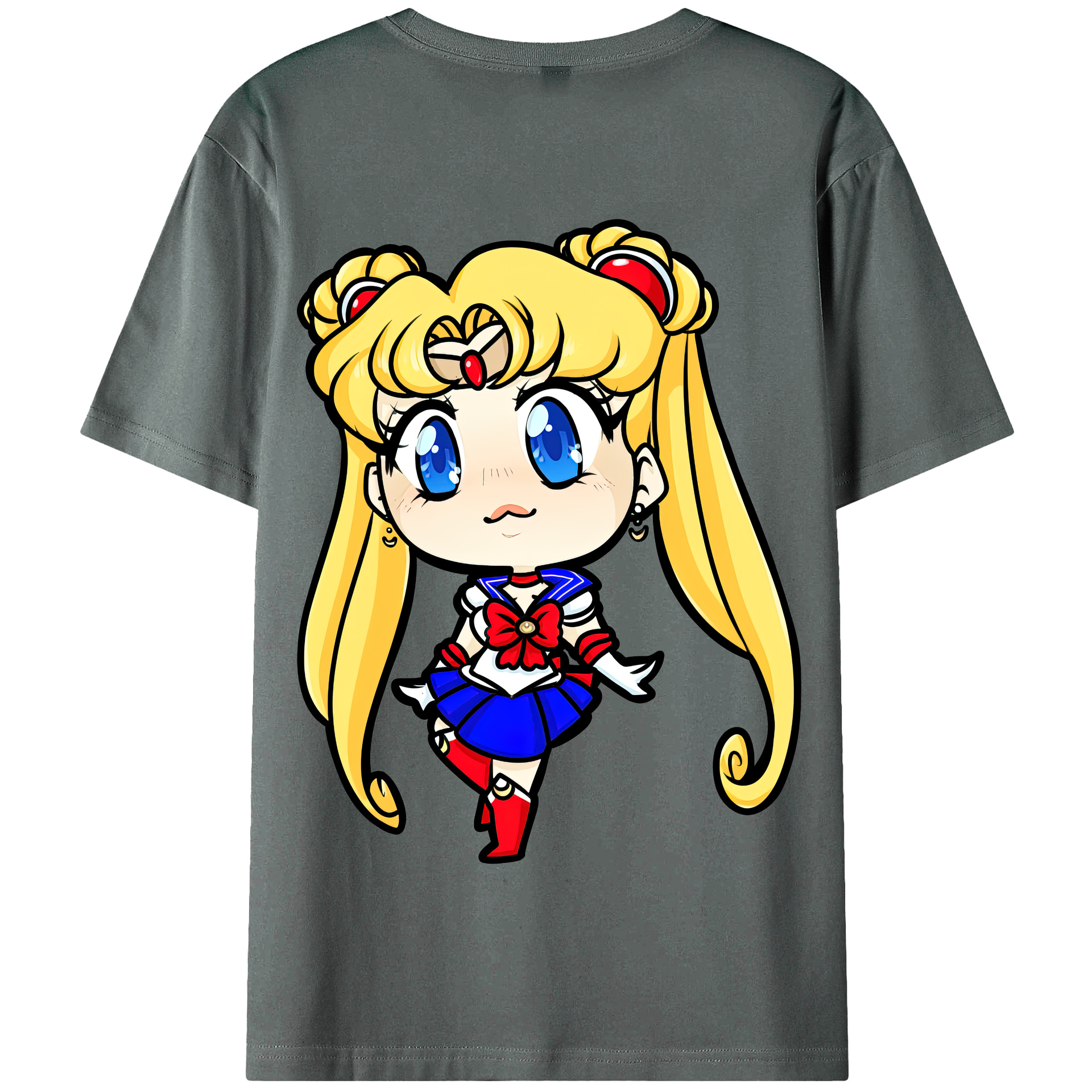 （画像用） 美少女戦士セーラームーン 月野 うさぎ つきの うさぎ Sailor Moon Tsukino Usagi 綿100％半袖Tシャツ（背面プリント）